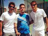 Con Marc Lpez y Tommy Robredo